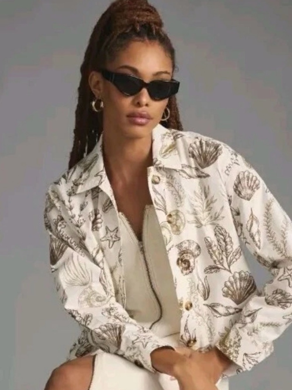 Anthro Cotton Seashell Jacket - Picture 3 of 8